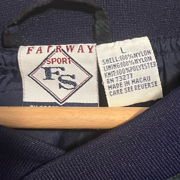 Vintage 90s Fairway Sport Men's Golf Pullover Windbreaker Preppy  Tartan Plaid - Picture 9 of 12